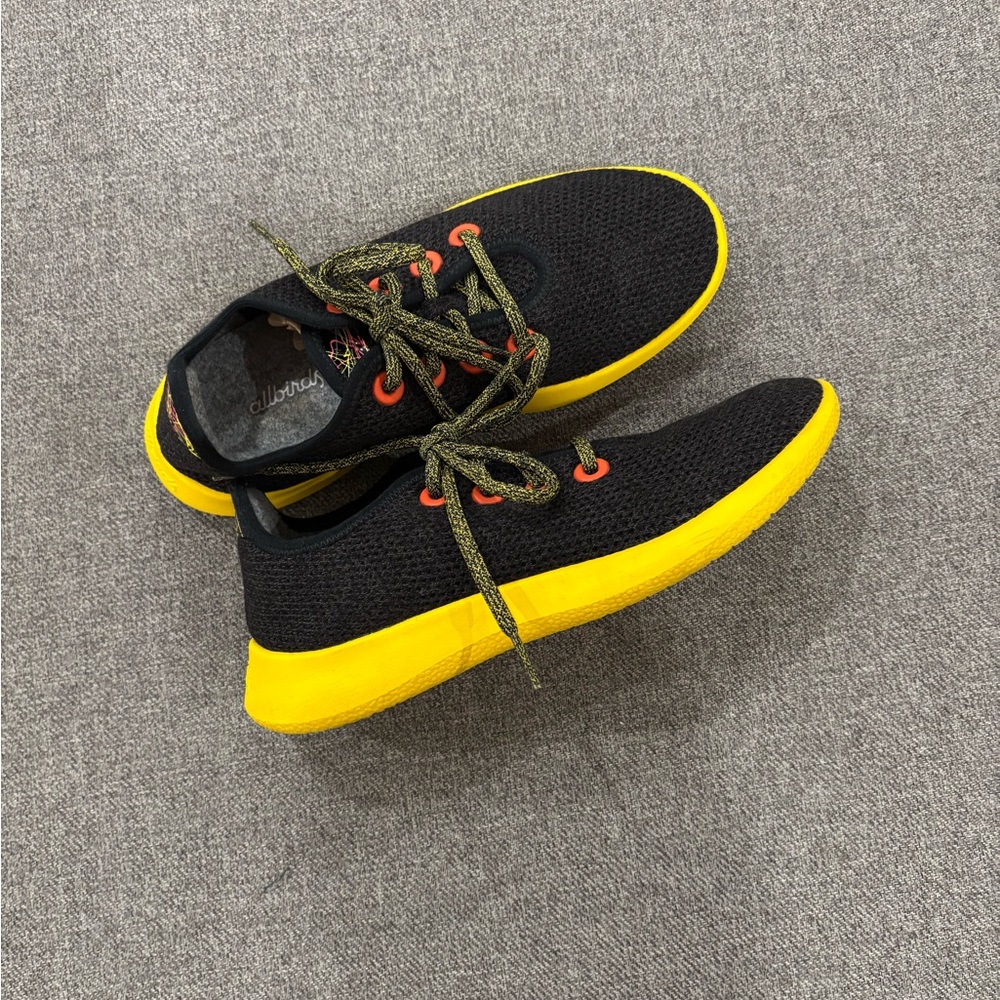 Allbirds Women's Tree Runners in Black and Yellow